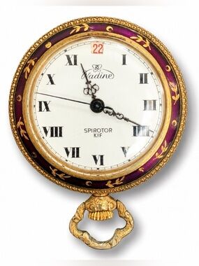 Nadine Spirotor KIF || Rare Vintage Purple Gold Swiss Pocket Watch Pendant Works